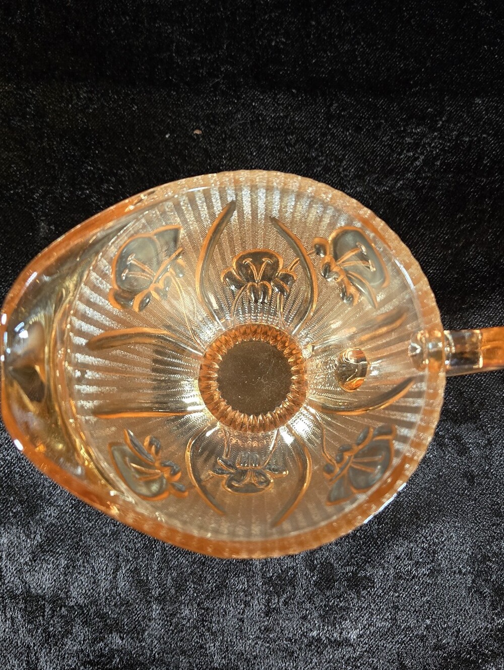 Vintage Iris and Herringbone Jeanette Depression Glass Creamer Marigold Orange - Picture 6 of 6
